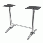 Piètement double Roma Ht72 en inox brillant pour table extérieure 110x70cm maxi