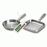 Poêle à Frire 26 cm et Gril 28 cm inox 18/10 Triply Fackelmann Vita3 - gris Acier inoxydable 18/10 3176239924008