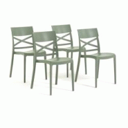 RATTATAN Set 4 Chaises en polypropylène avec fibre de verre empilables pour extérieur et jardin, bar et restaurant, cuisine design moderne - MARTINA RATTATAN Set 4 Chaises en polypropylène avec fibre de verre empilables pour extérieur et jardin, bar et restaurant, cuisine design moderne - MARTINA