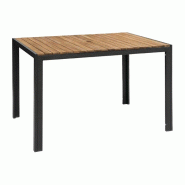 Table rectangulaire en acier et acacia 120 cm | Bolero - DS153