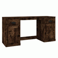 VidaXL Bureau avec armoire chêne fumé bois d'ingénierie Modèle Atlas Office Pro Max - 3185332
