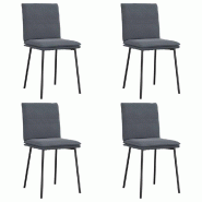 VidaXL Chaises à manger lot de 4 Gris foncé Velours Modèle Orion Office Essence - 3315345