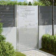 Vidaxl portail de jardin 100x200 cm acier inoxydable 376479