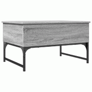 VidaXL Table basse sonoma gris 70x50x40 cm bois d'ingénierie et métal Modèle Renaissance Pro - 845374