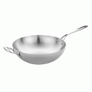 Wok triple épaisseur à fond plat | Vogue - Y261