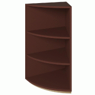 Comptoir angle arrondi 60 degrés  P60xH93,8cm - mélaminé lie de vin  2 tablettes