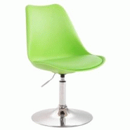 Décoshop26 - Chaise de salle à manger x1 pivotante hauteur réglable en plastique vert et pied trompette en métal chromé 10_0003780 - 3000251765816 Décoshop26 - Chaise de salle à manger x1 pivotante hauteur réglable en plastique vert et pied trompette en métal chromé 10_0003780 - 3000251765816