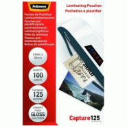 Fellowes Boîte de 100 pochettes Capture125, format 54x86mm, 2 x 125µ - 0077511530630