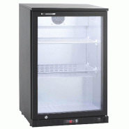 GastroHero Armoire à boissons ECO 130 noire, éclairage LED, encastrable sous plan - noir acier BKS-130