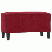 Helloshop26 - Banc banquette rouge bordeau x 70 x 35 x 41 cm velours 02_0010484 - rouge polyester 3000577482725