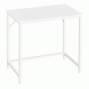 Helloshop26 - Bureau table poste de travail 50 x 80 x 76 cm pour bureau salon chambre assemblage simple métal style industriel blanc 12_0004678 - bla