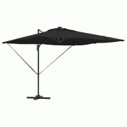 Helloshop26 - Parasol déporté rectangulaire extérieur 286 x 284 x 270 cm fonction inclinable design moderne en aluminium noir 02_0058695 - noir alu