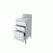 ITALCONCEPT L2G Meuble Tiroirs Dessus Inox + Dosseret 150X50Mm, 850 x 400 x 800mm - 3616350169280_0