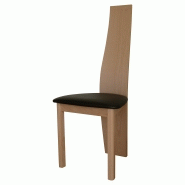 Lot de 2 chaises surf en hetre etuve naturel et simili cuir noir