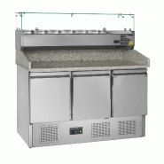 Meuble à pizza 3 portes avec module pour garniture PT1365 + VK33-140 Inox TEFCOLD