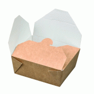 Nvase Ecolomique - 50 Pcs - Boîte repas carton kraft - 550 ml, 11 cm x 9 cm x 5 cm - ECO210BIO550K - marron en carton NVS210BIO550K