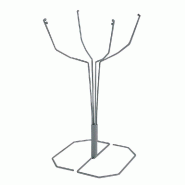 Pied pour bac soldeur - Réf 41438 - Acier gris alu - H 84cm - Ø fil 8mm - Base 40x30cm
