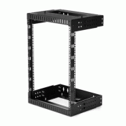 Rack Réseau Mural 15U à  2 Montants, Rack Serveur 19" à  Cadre Ouvert avec Profondeur Ajustable, Rack