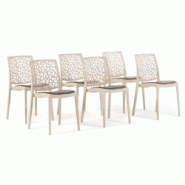 RATTATAN Lot de 6 chaises en polypropylène avec coussin, empilables, design moderne pour cuisine, salle à manger, bar ou restaurant – Anna – Crà RATTATAN Lot de 6 chaises en polypropylène avec coussin, empilables, design moderne pour cuisine, salle à manger, bar ou restaurant – Anna – CrÃ