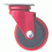 Roulettes - roue en polypropylène design diamètre 50 mm chromé / noir - fixation à platine