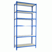 SimonRack Étagère Rangement 2500x800x300 mm, 6 niveaux, plateaux en bois, charge 150 kg par niveau, Bleu - Maderclick - métal 8435104955154