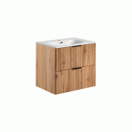 STELLAMEUBLES Ensemble salle de bain ADEL OAK 60cm vasque encastrable – Profitez de -10% ! - 3667335115020