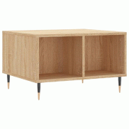 VidaXL Table basse Chêne sonoma 60x50x36,5 cm Bois d'ingénierie Modèle Flex Balcon - 830535