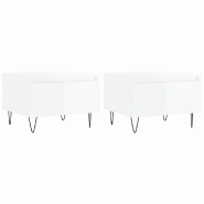 VidaXL Tables basses 2 pcs blanc brillant 50x46x35cm bois d'ingénierie Modèle Nova Premium - 830865