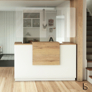 Bureau de réception accueil Delta Plus - Mobel Linea - 144, Blanc, Non, Chêne veiné_0