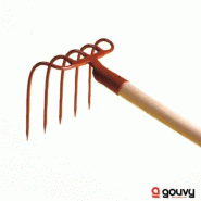 Croc à fumier 5 dents forgé 20 cm - Emmanché - Gouvy - Douille 40 mm - Largeur 23 cm