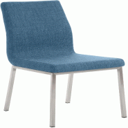 Décoshop26 - Chaise de salle à manger x1 style épuré en tissu bleu et acier inoxydable 10_0007665 - bleu inox 3000266236127