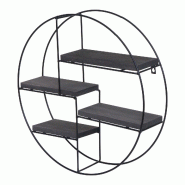 Décoshop26 - Étagère murale suspendue 4 niveaux en métal et bois design industriel 45x45x11 cm gris foncé 04_0008661 - métal 3000262666799 Décoshop26 - Étagère murale suspendue 4 niveaux en métal et bois design industriel 45x45x11 cm gris foncé 04_0008661 - métal 3000262666799