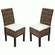 Décoshop26 - Lot de 2 chaises de salle à manger Bali en banane tresse sombre avec coussin design rustique 04_0000198 - 3000253888988 Décoshop26 - Lot de 2 chaises de salle à manger Bali en banane tresse sombre avec coussin design rustique 04_0000198 - 3000253888988