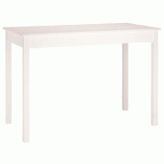 Décoshop26 - Table de salle à manger table d'appoint design simple 110 x 55 x 75 cm bois massif de pin blanc DEC036758 - blanc Bois massif 300026138