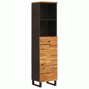 Helloshop26 - Armoire de salle de bain moderne bois de manguier rangement pratique 38 x 33 x 160 cm style contemporain en bois 02_0057820 - 3000240240