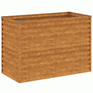 Helloshop26 - Jardinière bac lit surélevé plantes fleurs terrasse jardin de jardin 100 x 50 x 69 cm acier corten marron 02_0039305 - 3000218459468