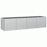 Helloshop26 - Jardinière bac lit surélevé plantes fleurs terrasse jardin de jardin 320 x 80 x 77 cm acier galvanisé argenté Argent 02_0039435 - 3 Helloshop26 - Jardinière bac lit surélevé plantes fleurs terrasse jardin de jardin 320 x 80 x 77 cm acier galvanisé argenté Argent 02_0039435 - 3