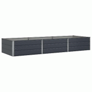 Helloshop26 - Jardinière en acier galvanisé design industriel extérieur 195 x 100 x 45 cm pratique moderne en acier anthracite 02_0059246 - acier 3