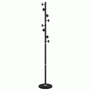 Helloshop26 - Porte-manteau sur pied pratique couloir 176 x 29 x 29 cm style moderne en fer noir 02_0047594 - noir 3000234863072