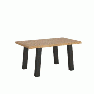 Itamoby Table Extensible 90X160/260 Cm Svalen Chêne Écorcé Pieds Anthracite - marron Bois manufacturé 8050598904916