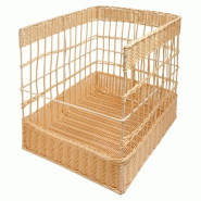 Panier debout effet osier en PP beige 40x40x50cm