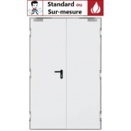 Porte coupe feu 2 vantaux 2H - Premier - Coefficient Thermique 1.9 W/m²K Uw - Plaques d'acier galvanisé en 0.8mm d'épaisseur Porte coupe feu 2 vantaux 2H - Premier - Coefficient Thermique 1.9 W/m²K Uw - Plaques d'acier galvanisé en 0.8mm d'épaisseur