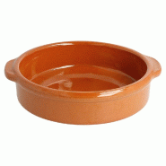 Ramequin avec anses en terre cuite marron 450ml Ø15x4,5cm par 20