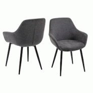 SalesFever Fauteuil | Ensemble de 2 | tissu structurel | L 64 x P 59 x H 86 cm | anthracite - gris multi-matériau 396032 SalesFever Fauteuil | Ensemble de 2 | tissu structurel | L 64 x P 59 x H 86 cm | anthracite - gris multi-matériau 396032