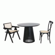 SIT Möbel Fauteuil avec assise en rotin | Assise rembourrée | Bois d'hévéa noir | L 52 x P 58 x H 78 cm - multicolore multi-matériau 02411-11 SIT Möbel Fauteuil avec assise en rotin | Assise rembourrée | Bois d'hévéa noir | L 52 x P 58 x H 78 cm - multicolore multi-matériau 02411-11