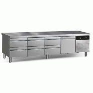 Soubassement réfrigéré 7 tiroirs GN 1/3 et GN 2/3 377L | 2242x700x584 mm | Fagor - CCPB-4GT