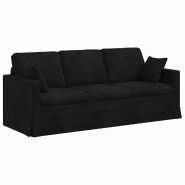 VidaXL Canapé Noir 198 x 78 x 80 cm Velours Modèle Atlas Edge Plus - 42024437