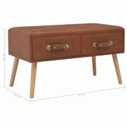 VidaXL Table basse Marron 80x40x46 cm Similicuir  Modèle Atlas Master Line - 247543XL