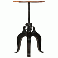 VidaXL Table de bar Bois de récupération massif 60x(76-110) cm Modèle Zenith Vision - 245267