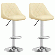 VidaXL Tabourets de bar lot de 2 crème similicuir Modèle Flex Signature - 335183